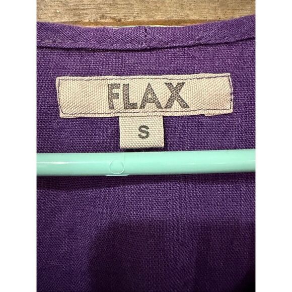 Flax NWOT purple linen top blouse tunic boho relaxed fit size Small - Picture 4 of 8